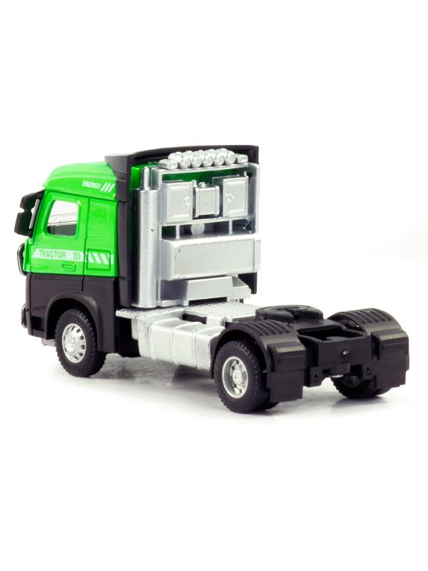 Металлическая машинка «Грузовой Тягач» 055C1, 15 см., инерционная / Зеленый