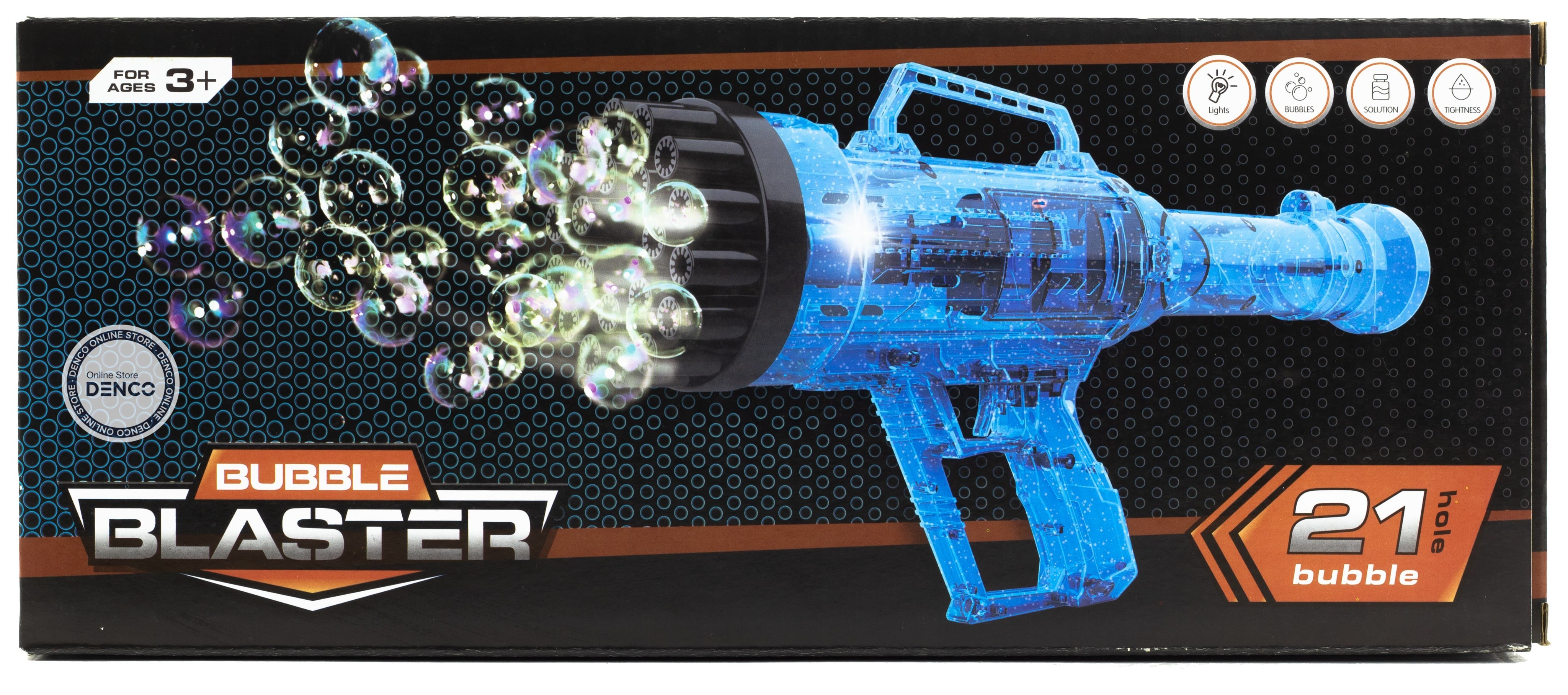 Пистолет-генератор мыльных пузырей «Bubble Blaster» 32,8 см. на батарейках, со светом 3939-136A / Розовый