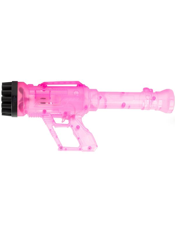 Пистолет-генератор мыльных пузырей «Bubble Blaster» 32,8 см. на батарейках, со светом 3939-136A / Розовый