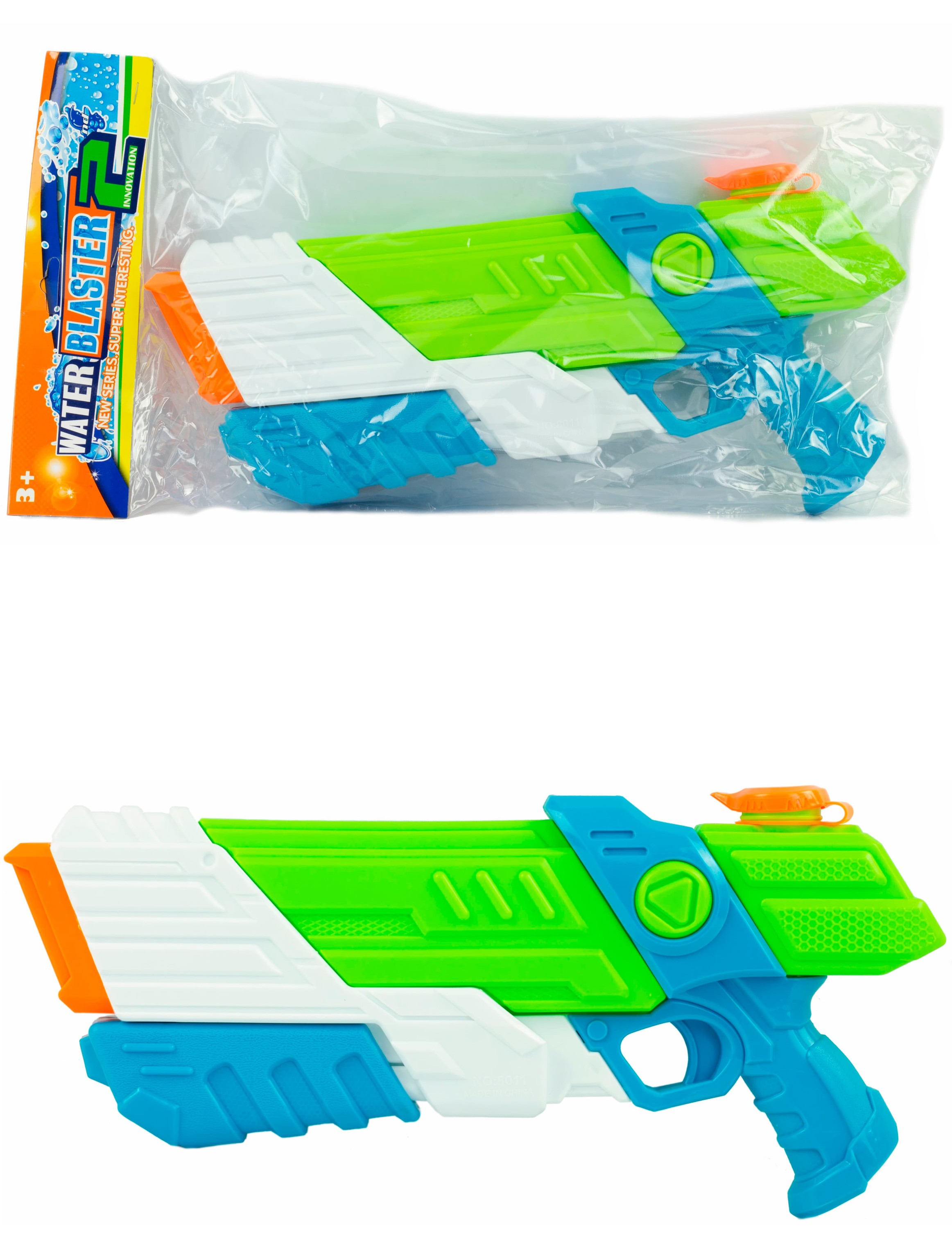 Водяной пистолет детский «Water Gun» 8011, 40 см., 860 мл. / Бело-зеленый