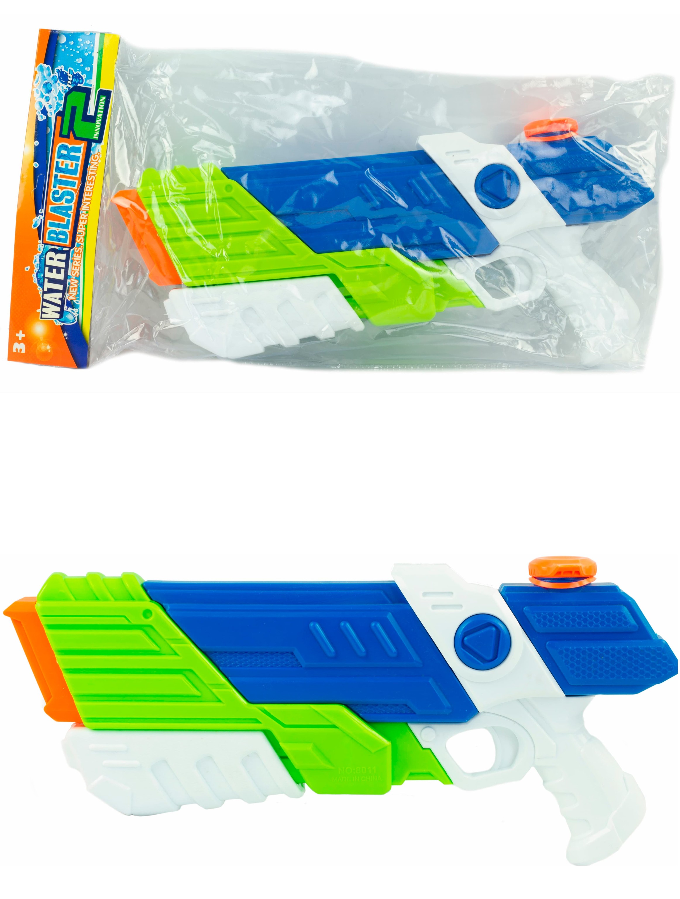 Водяной пистолет детский «Water Gun» 8011, 40 см., 860 мл. / Сине-зеленый