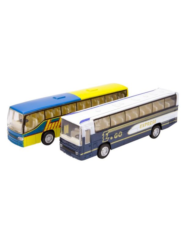 Металлическая машинка 1:32 «Shuttle Bus» 18 см., А933, инерционный / Бело-синий