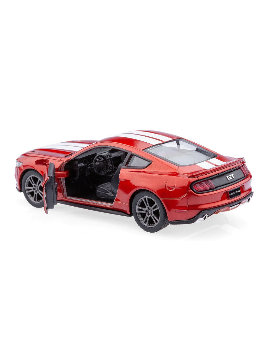 Металлическая машинка Kinsmart 1:38 «2015 Ford Mustang GT с принтом» KT5386DF инерционная / Красный