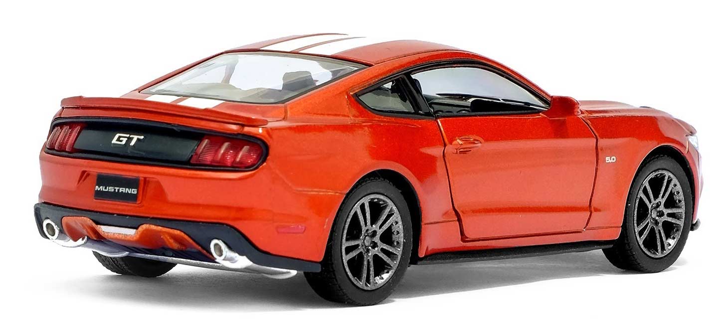 Металлическая машинка Kinsmart 1:38 «2015 Ford Mustang GT с принтом» KT5386DF инерционная / Красный