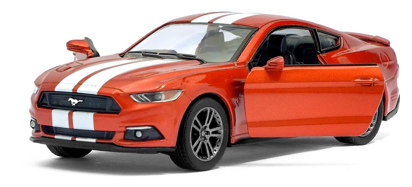 Металлическая машинка Kinsmart 1:38 «2015 Ford Mustang GT с принтом» KT5386DF инерционная / Красный