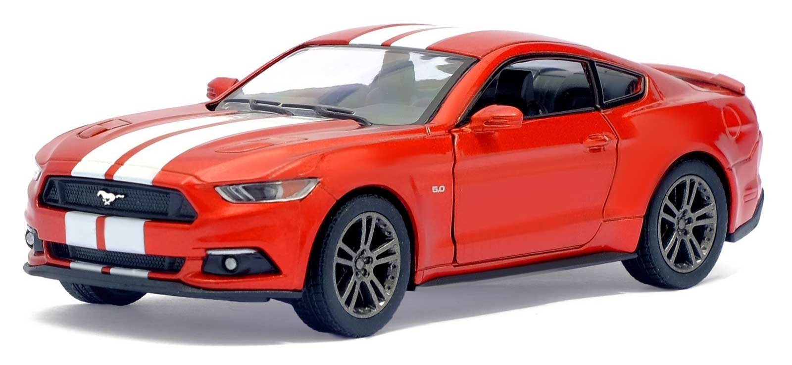 Металлическая машинка Kinsmart 1:38 «2015 Ford Mustang GT с принтом» KT5386DF инерционная / Красный