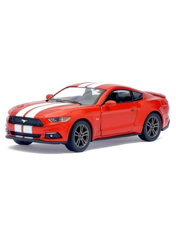 Металлическая машинка Kinsmart 1:38 «2015 Ford Mustang GT с принтом» KT5386DF инерционная / Красный