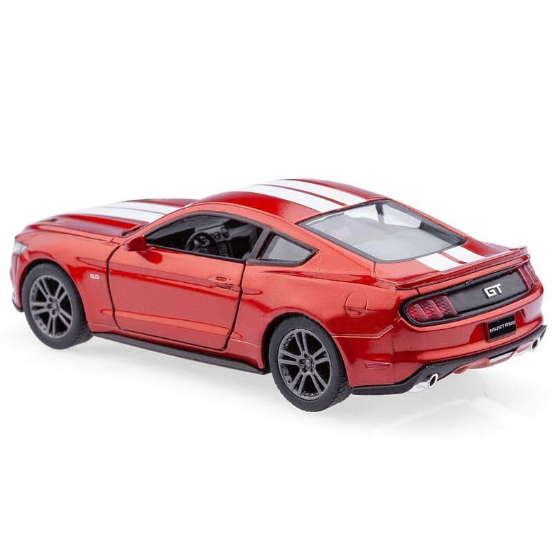 Металлическая машинка Kinsmart 1:38 «2015 Ford Mustang GT с принтом» KT5386DF инерционная / Бордовый