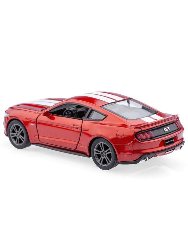 Металлическая машинка Kinsmart 1:38 «2015 Ford Mustang GT с принтом» KT5386DF инерционная / Бордовый