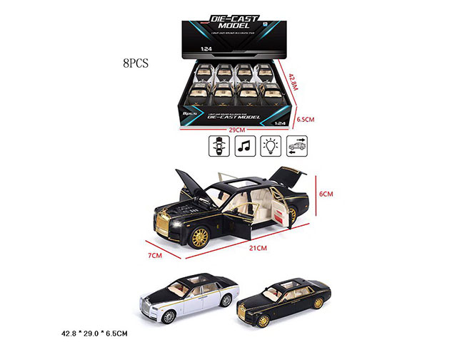 Металлическая машинка 1:24 «Rolls-Royce Phantom» А2403А, 21см., инерционная, свет и звук / Микс