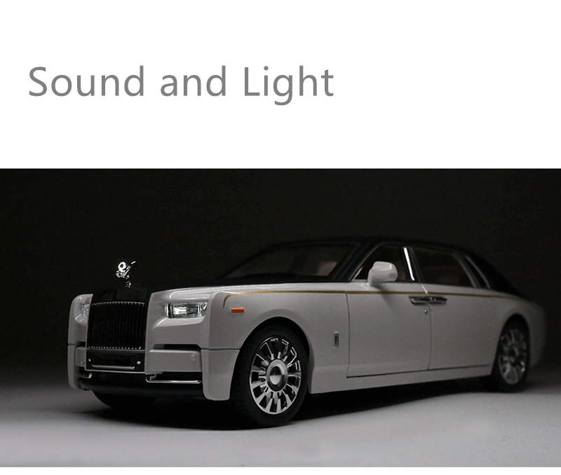 Металлическая машинка 1:24 «Rolls-Royce Phantom» А2403А, 21см., инерционная, свет и звук / Микс