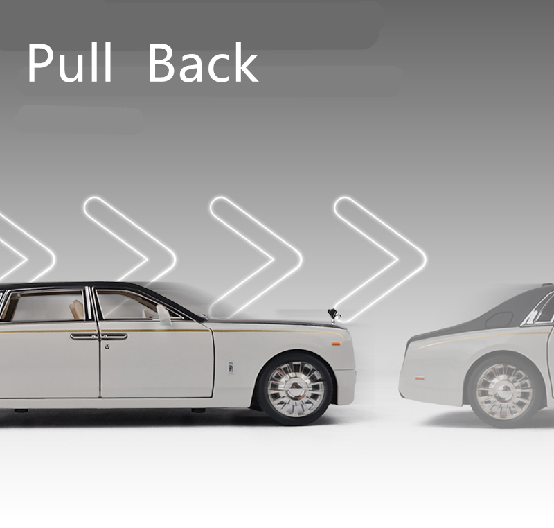 Металлическая машинка 1:24 «Rolls-Royce Phantom» А2403А, 21см., инерционная, свет и звук / Микс