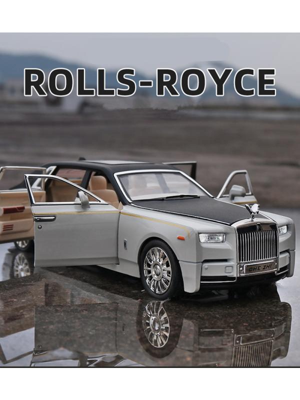 Металлическая машинка 1:24 «Rolls-Royce Phantom» А2403А, 21см., инерционная, свет и звук / Микс