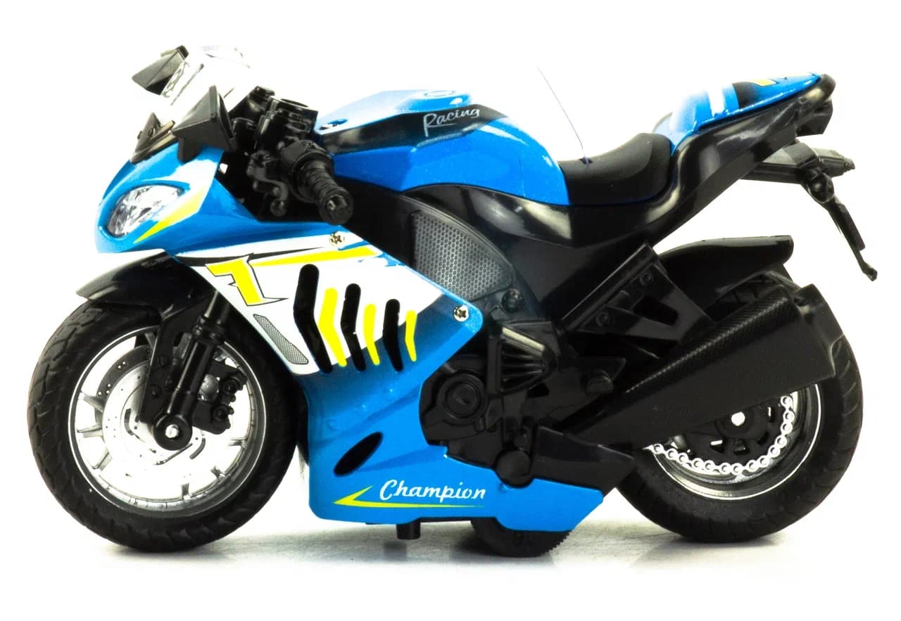 Металлический мотоцикл 1:12 «Racing Champion» 2040А,14 см., инерционный / Микс