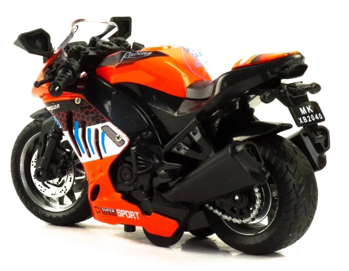 Металлический мотоцикл 1:12 «Racing Champion» 2040А,14 см., инерционный / Микс