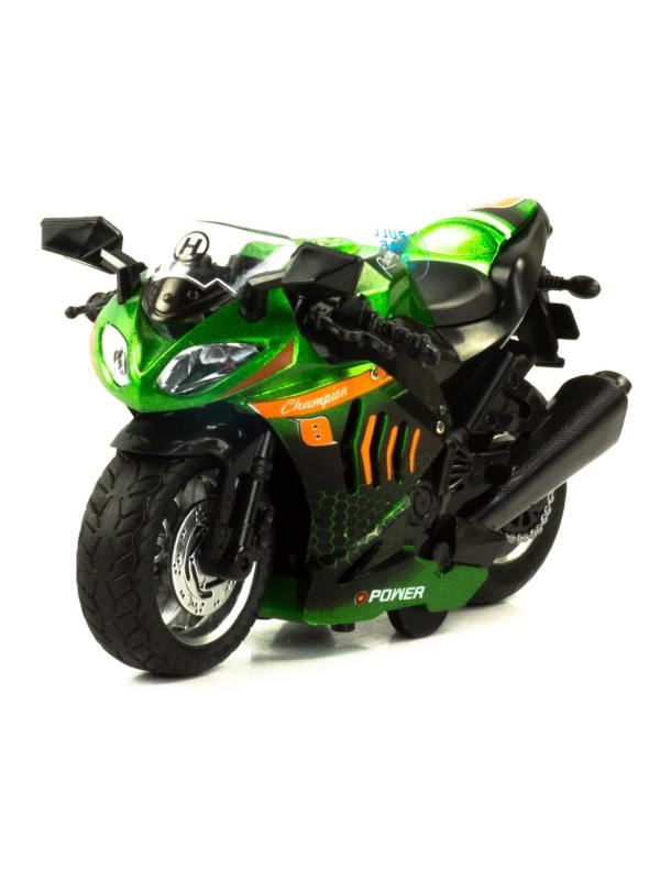 Металлический мотоцикл 1:12 «Racing Champion» 2040А,14 см., инерционный / Микс