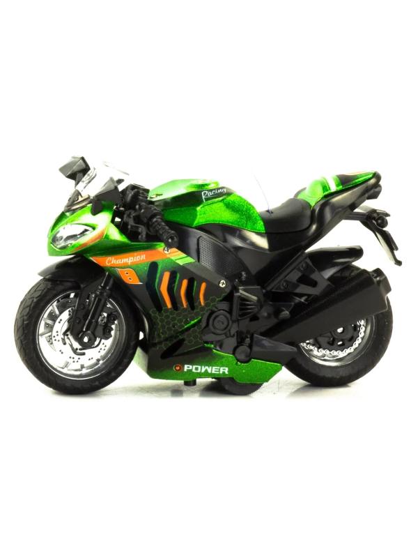 Металлический мотоцикл 1:12 «Racing Champion» 2040А,14 см., инерционный / Микс