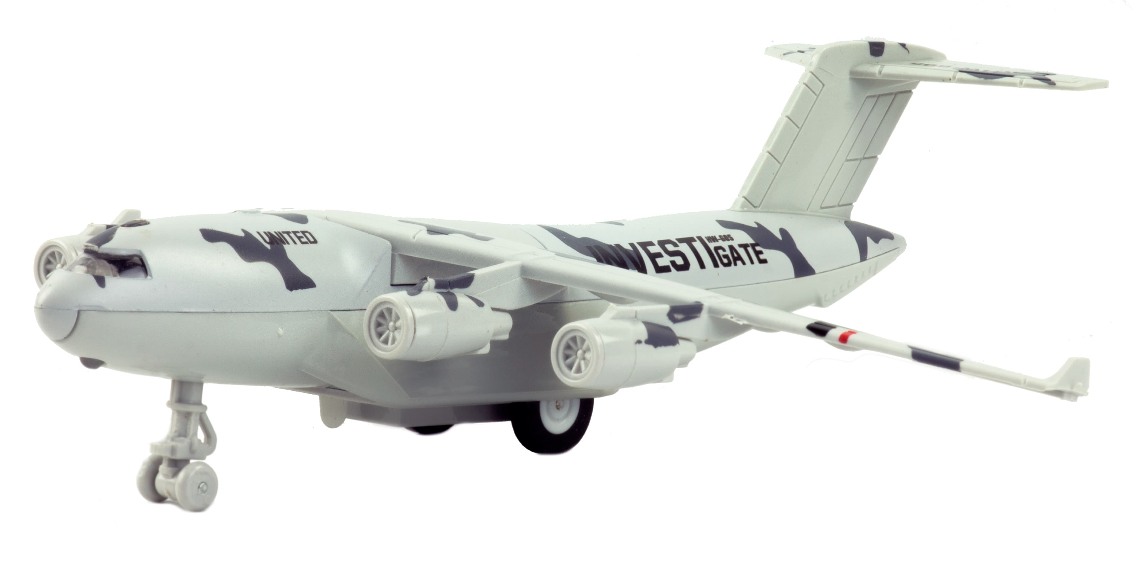 Металлический военно-транспортный самолет «Boeing C-17 Globemaster III» HW180 22 см., инерционный, свет, звук / Микс