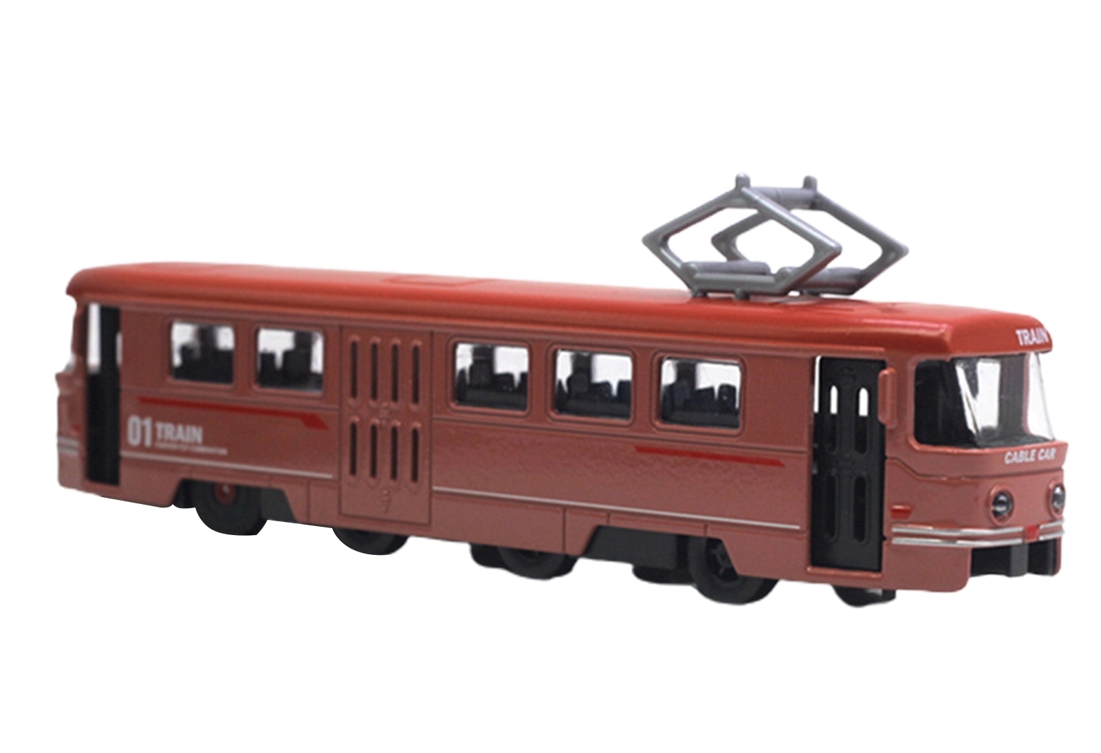 Металлический трамвай Yeading 1:50 «Tatra T3SU» 6635 18.5 см., инерционный, свет, звук в коробке / Микс