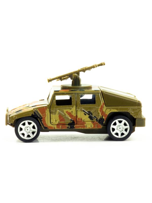 Машинка металлическая 1:32 «Военный Hummer H1 UN» 921, 12 см. Land Fighter, инерционная, свет, звук / Микс