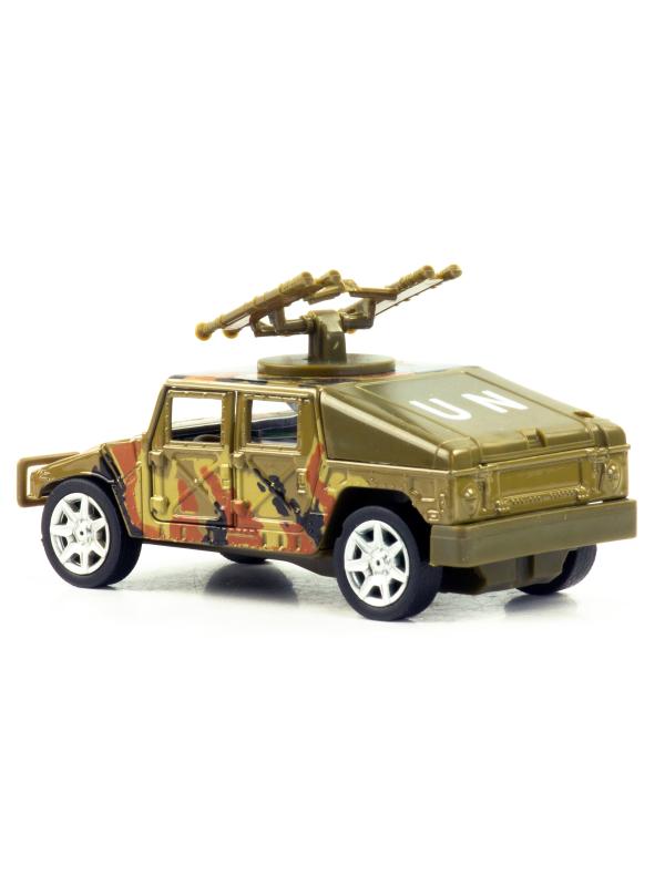 Машинка металлическая 1:32 «Военный Hummer H1 UN» 921, 12 см. Land Fighter, инерционная, свет, звук / Микс
