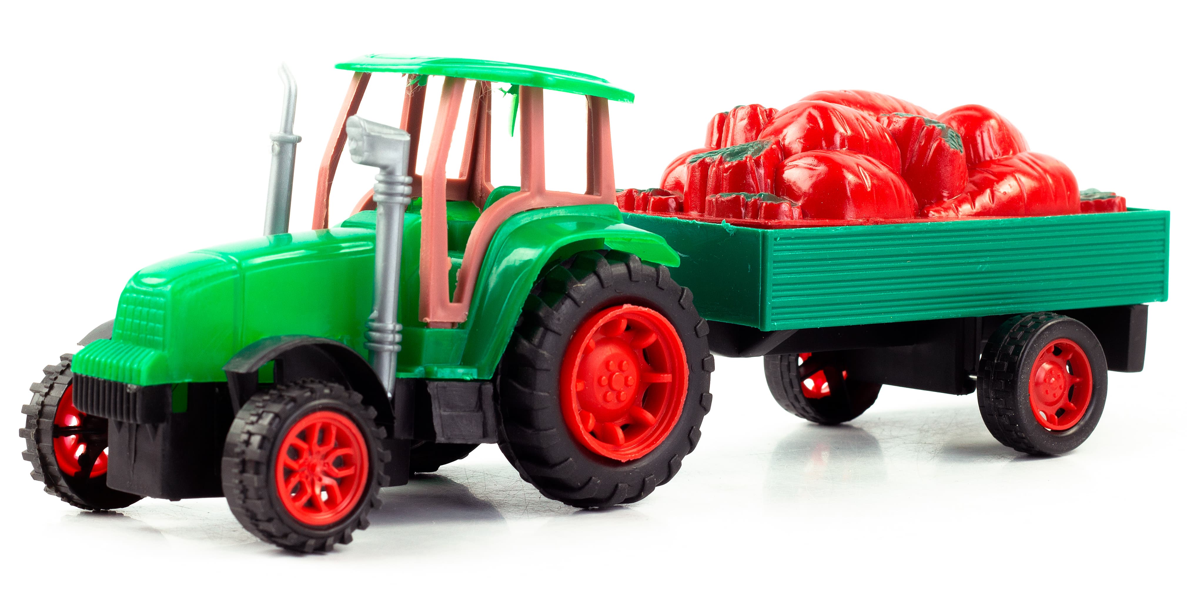 Машинка пластиковая «Трактор сельскохозяйственным с прицепом» 0488-43-44, 27 см., инерционная / Микс