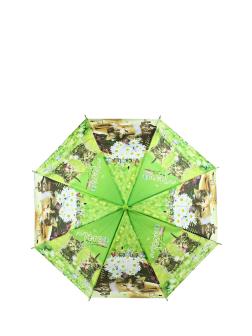 Зонтик детский «Котята» матовый, со свистком, 50 см., 47228 / Зеленый