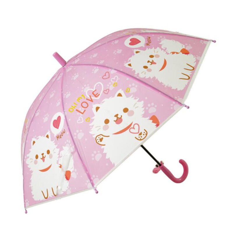 Зонтик детский «Кошечка» нейлоновый, со свистком, 78.5 см., 45712 / Розовый