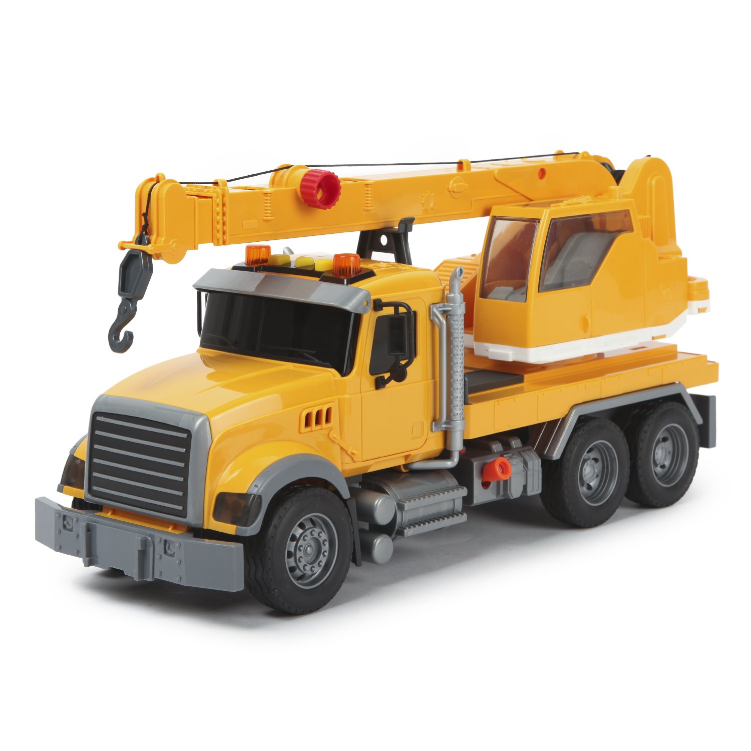 Пластиковый грузовик 36 см с подъемным краном со световыми и звуковыми эффектами 666-51P