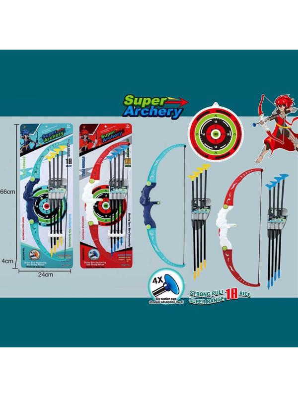 Лук игрушечный «Super Archery» с мишенью и стрелами на присосках 4 шт., 0777A / Микс