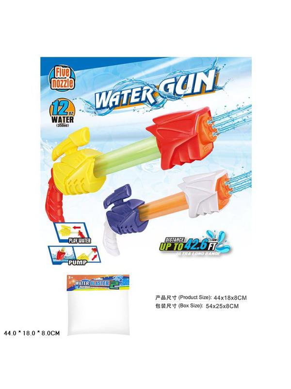 Водяной пистолет детский «Water Gun»  8010, 44 см., 350 мл. / Сине-зеленый