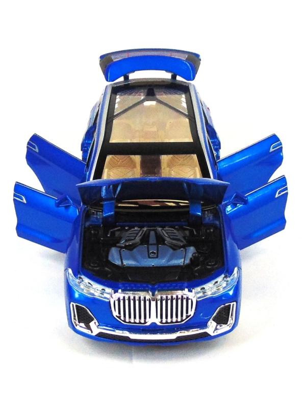 Металлическая машинка Che Zhi 1:24 «BMW X7» CZ115A, 20.5 см., свет и звук, инерционная / Синий