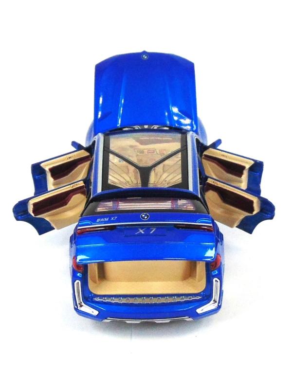 Металлическая машинка Che Zhi 1:24 «BMW X7» CZ115A, 20.5 см., свет и звук, инерционная / Синий