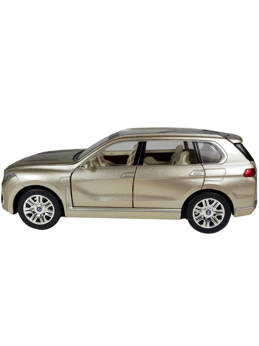 Металлическая машинка Che Zhi 1:24 «BMW X7» CZ115A, 20.5 см., свет и звук, инерционная / Золотой