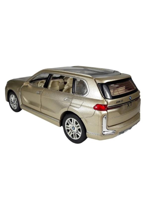 Металлическая машинка Che Zhi 1:24 «BMW X7» CZ115A, 20.5 см., свет и звук, инерционная / Золотой