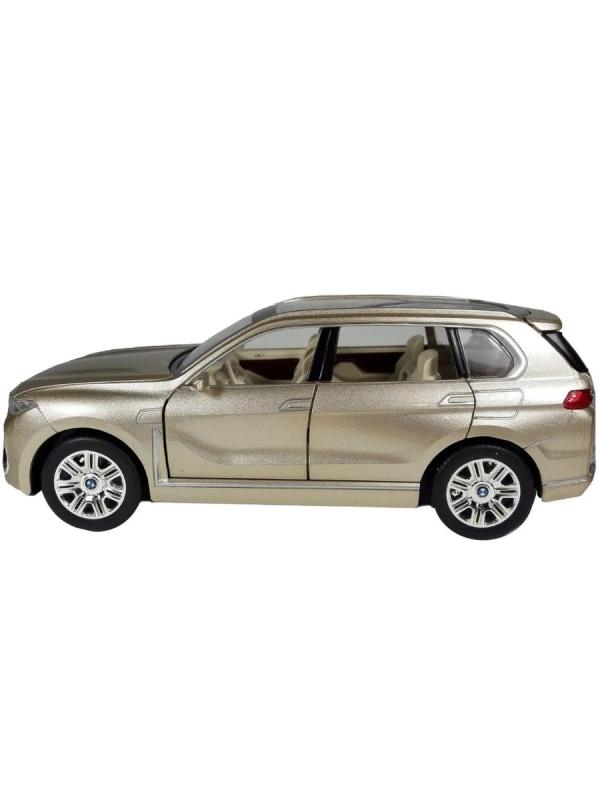 Металлическая машинка Che Zhi 1:24 «BMW X7» CZ115A, 20.5 см., свет и звук, инерционная / Золотой