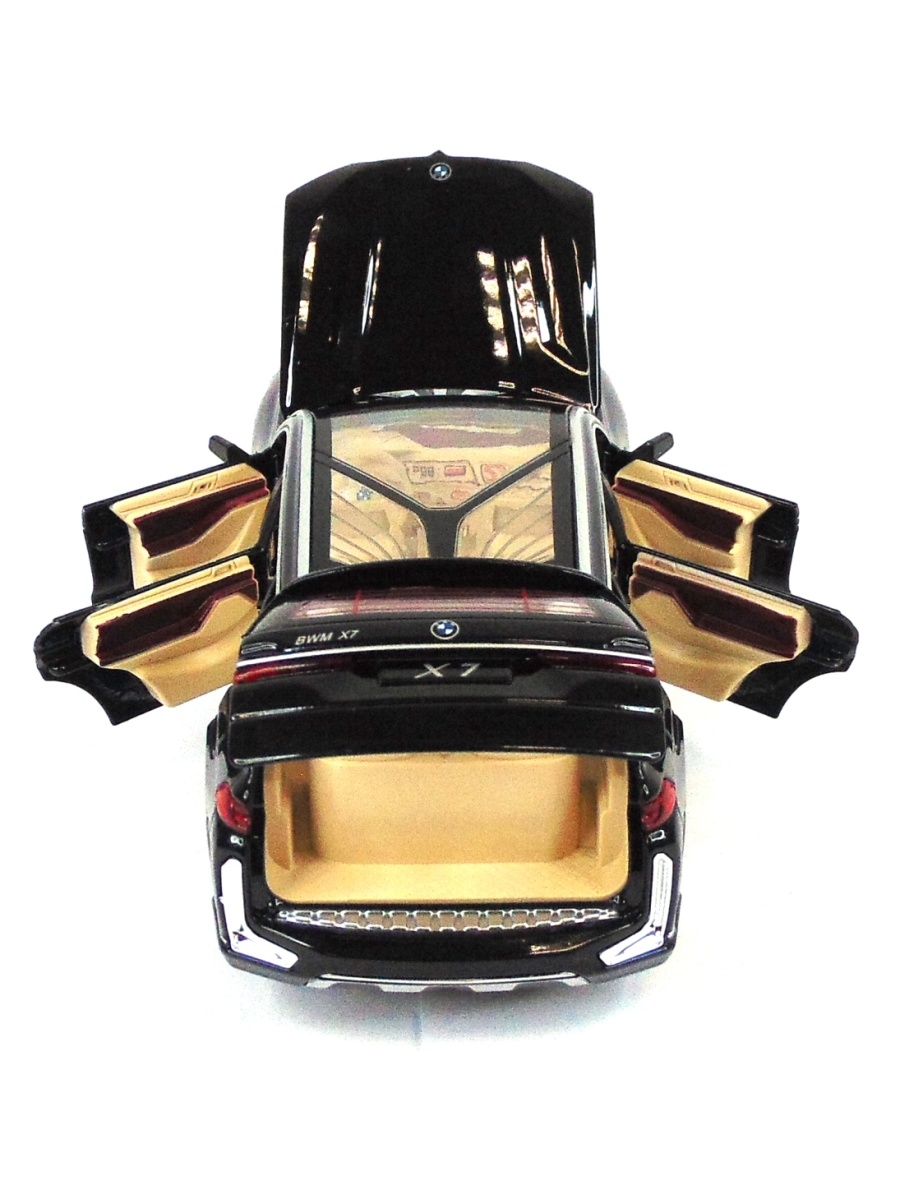 Металлическая машинка Che Zhi 1:24 «BMW X7» CZ115A, 20.5 см., свет и звук, инерционная / Черный