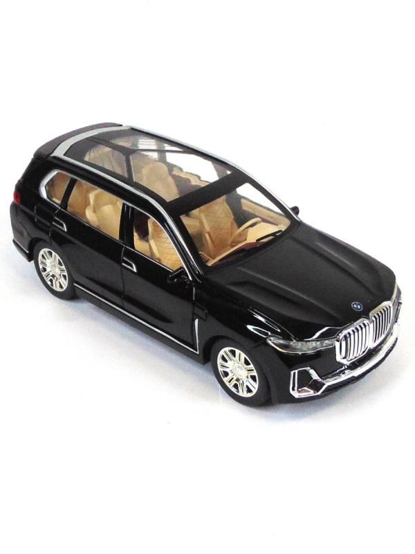 Металлическая машинка Che Zhi 1:24 «BMW X7» CZ115A, 20.5 см., свет и звук, инерционная / Черный