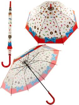 Зонтик детский «Сладости» нейлоновый, 120 см., 45721 / Красный