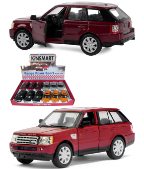 Металлическая машинка Kinsmart 1:38 «Range Rover Sport» KT5312D, инерционная / Бордовый