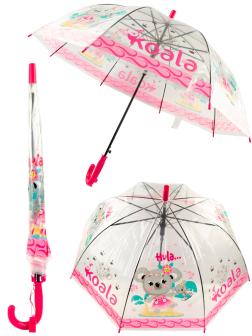 Зонтик детский «Коала» прозрачный, со свистком, 65 см. 43411 / Розовый