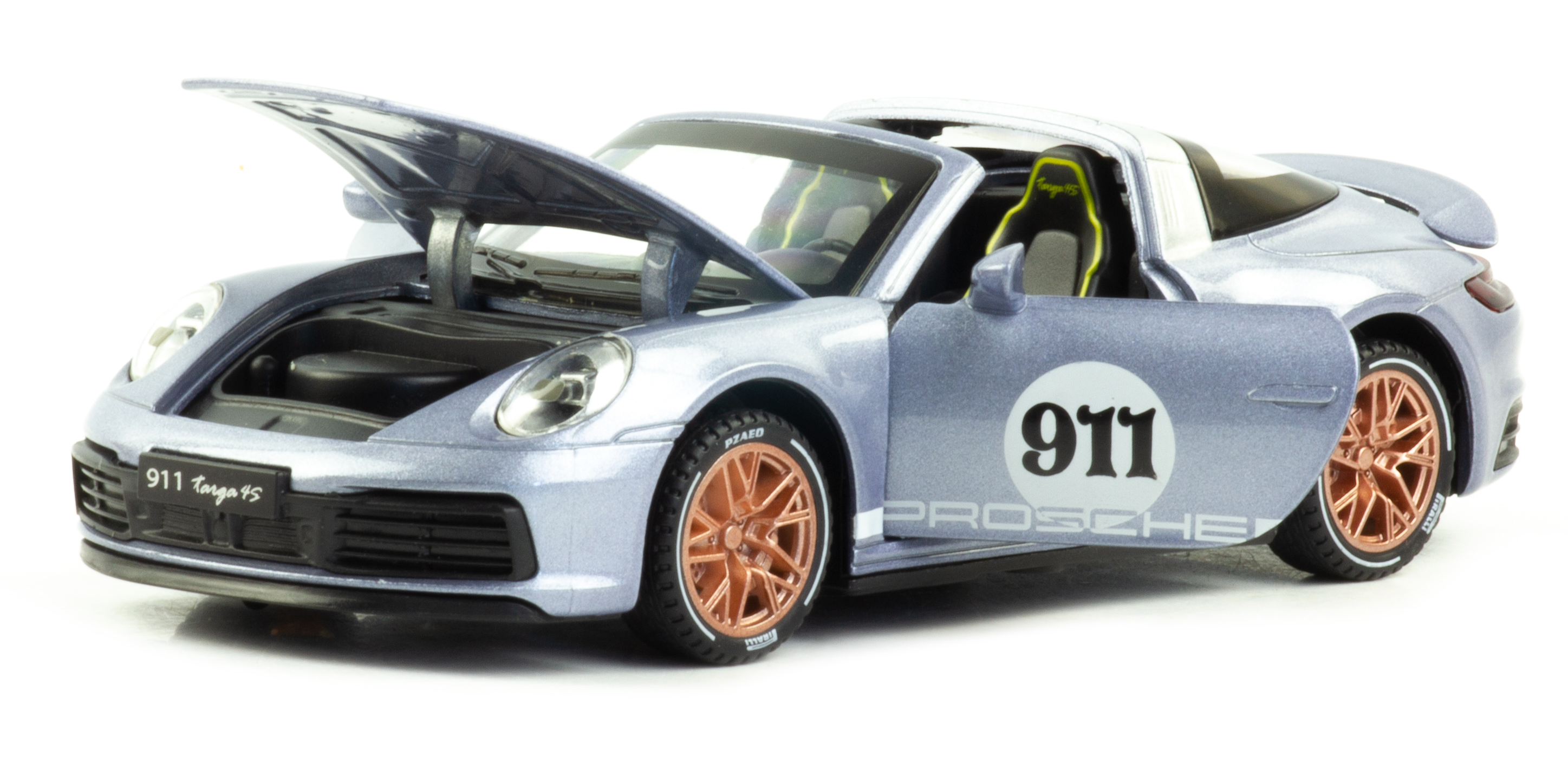 Металлическая машинка Newao Model 1:32 «Porsche 911 Targa» ХА3225В, свет, звук, инерционная / Микс