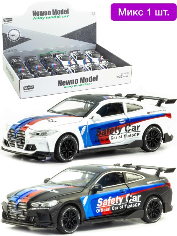 Металлическая машинка Newao Model 1:32 «BMW M4» XA3235B, 15 см. инерционная, свет, звук / Микс