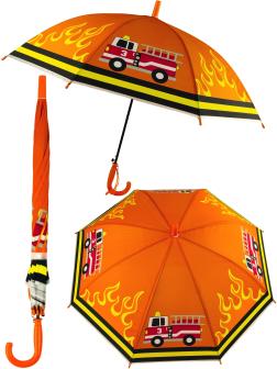 Зонтик детский «Пожарная машинка» со свистком, полуавтомат, 80 см., 47233 / Оранжевый