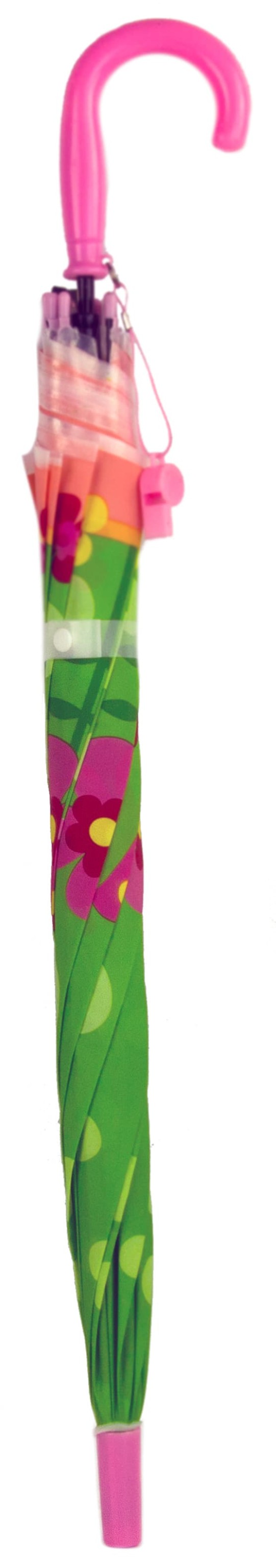 Зонтик детский «Цветы» со свистком, полуавтомат, 80 см., 47233 / Розовый