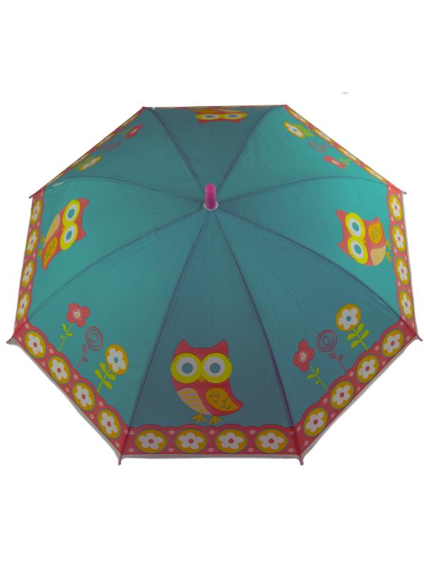 Зонтик детский «Совы» со свистком, полуавтомат, 80 см., 47233 / Розовый