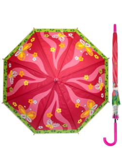 Зонтик детский «Яркие краски» со свистком, полуавтомат, 80 см., 47233 / Розовый