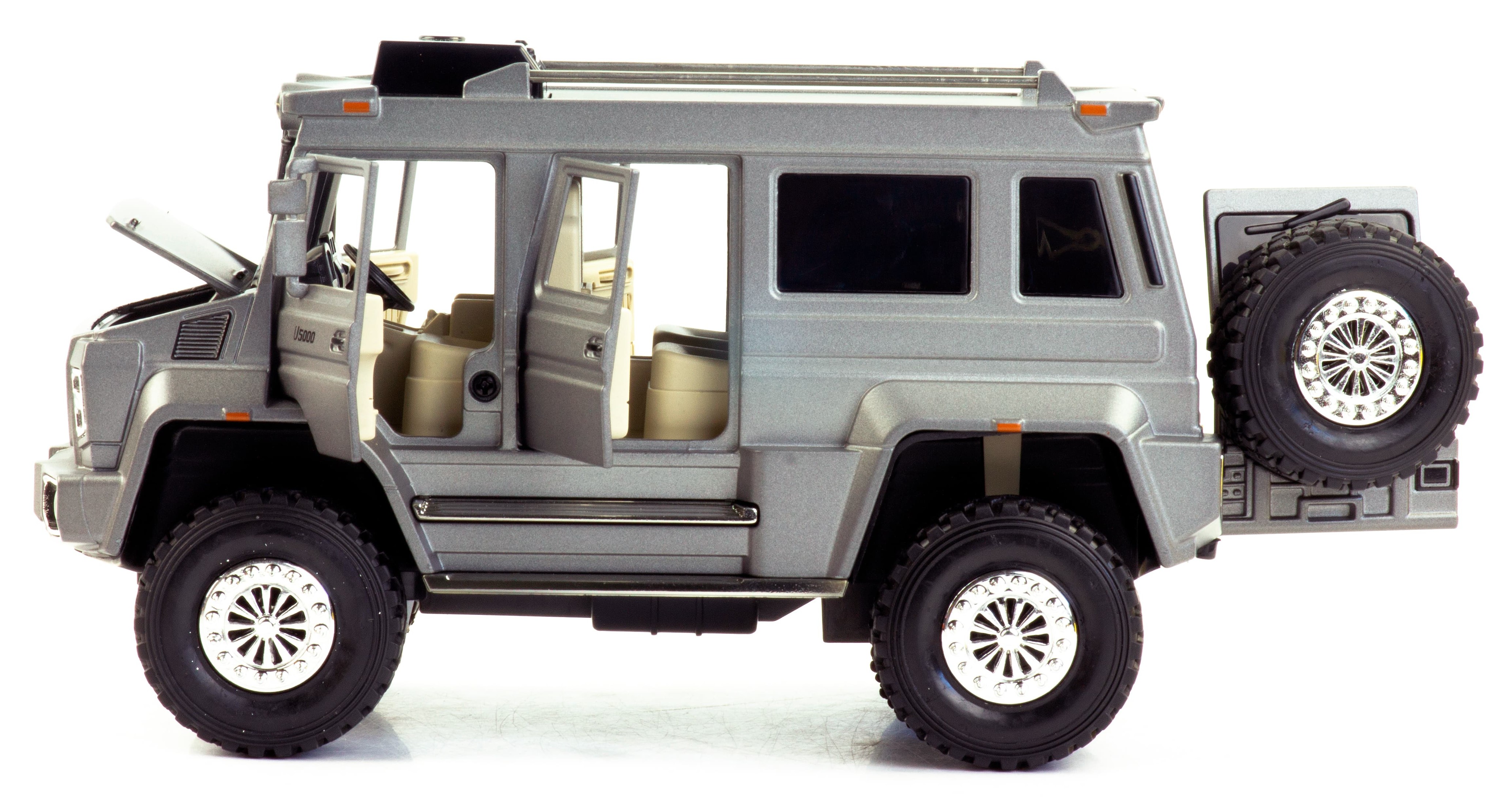 Металлическая машинка XLG 1:24 «Mercedes-Benz Unimog U 5000» 20,5 см. M929Q инерционная, свет, звук / Микс