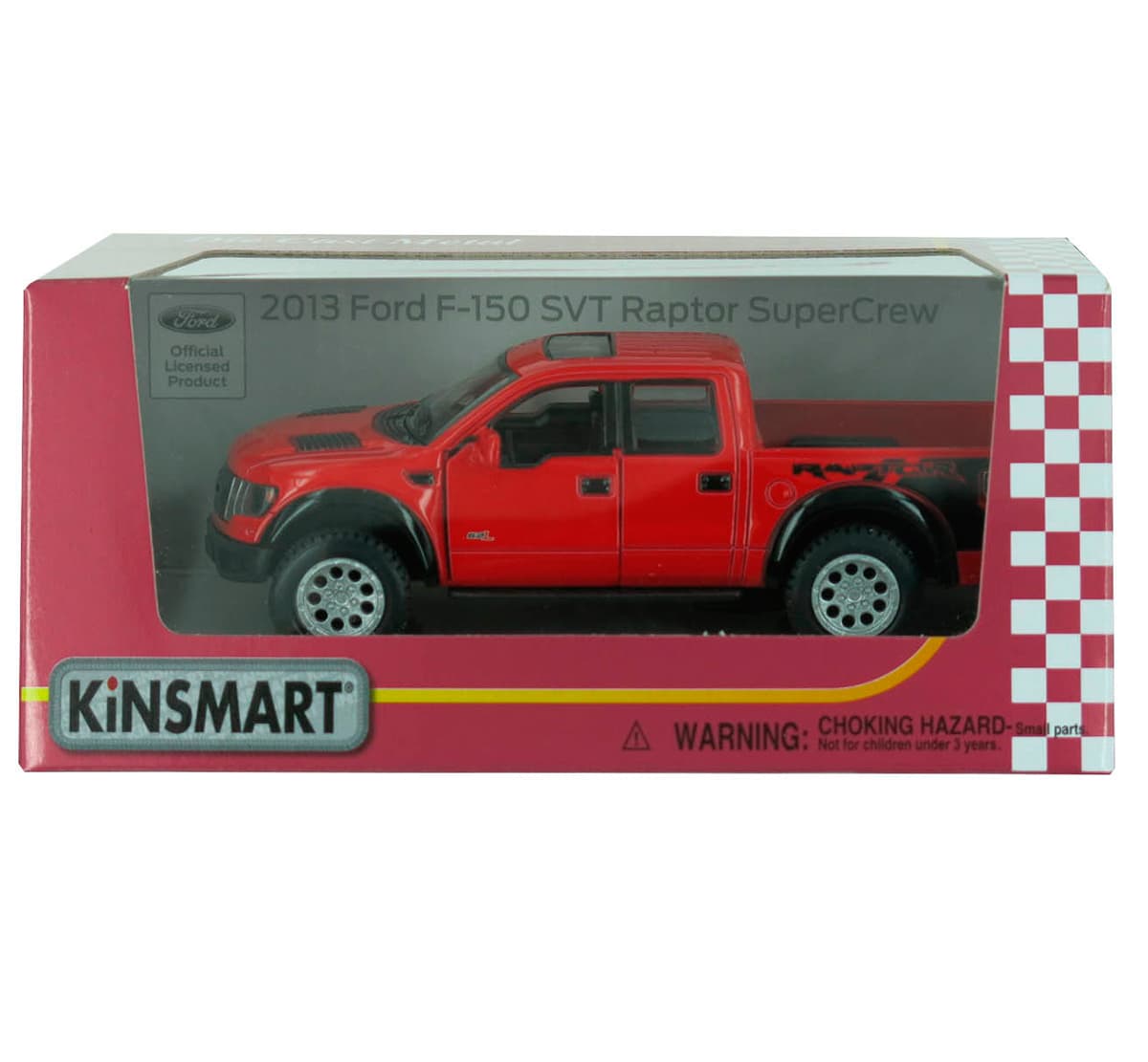 Металлическая машинка Kinsmart 1:46 «2013 Ford F-150 SVT Raptor SuperCrew» KT5365W инерционная в коробке / Микс