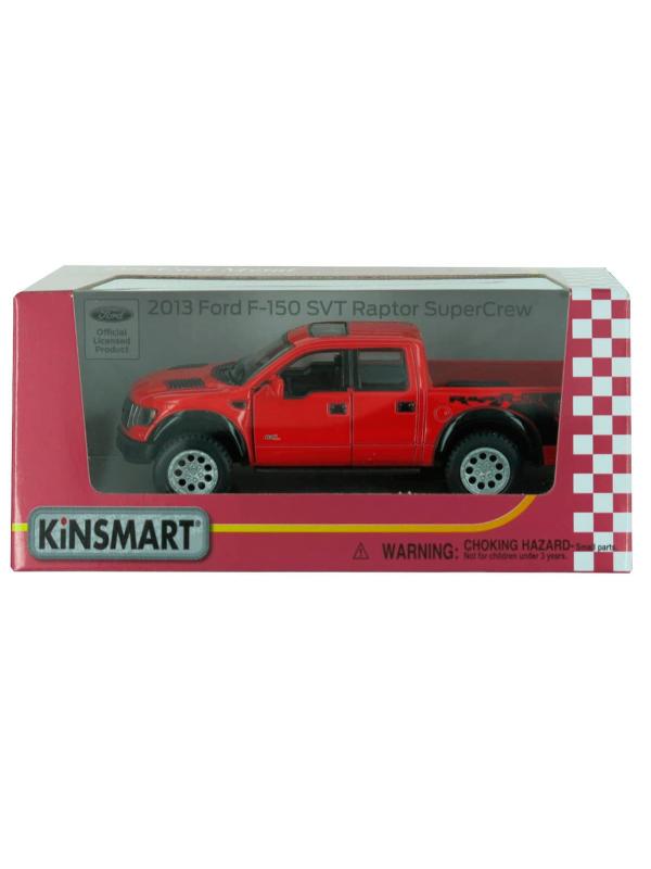 Металлическая машинка Kinsmart 1:46 «2013 Ford F-150 SVT Raptor SuperCrew» KT5365W инерционная в коробке / Микс